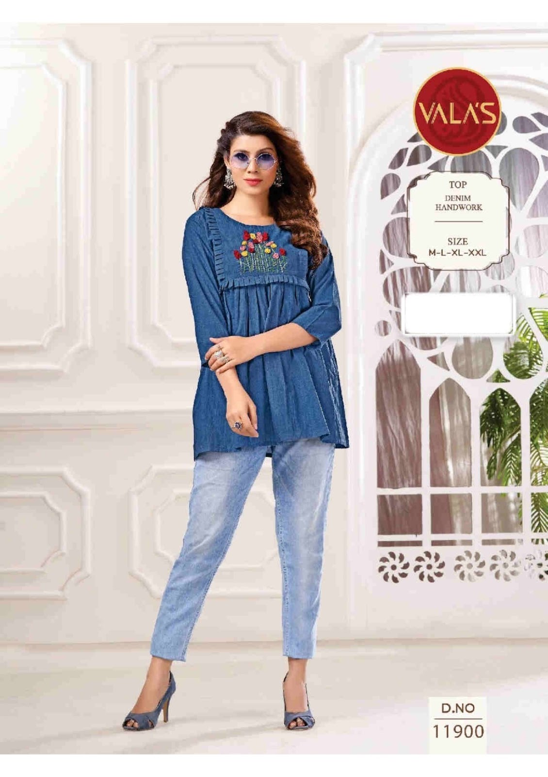 11900-11890 Valas Denim Fancy Tops Exporter India