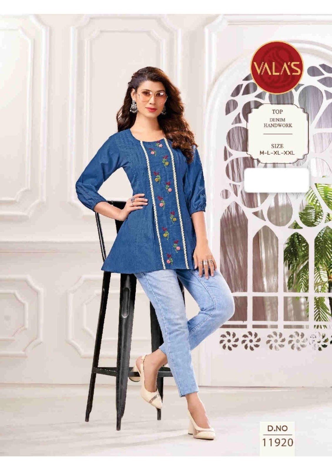 11900-11890 Valas Denim Fancy Tops Exporter India