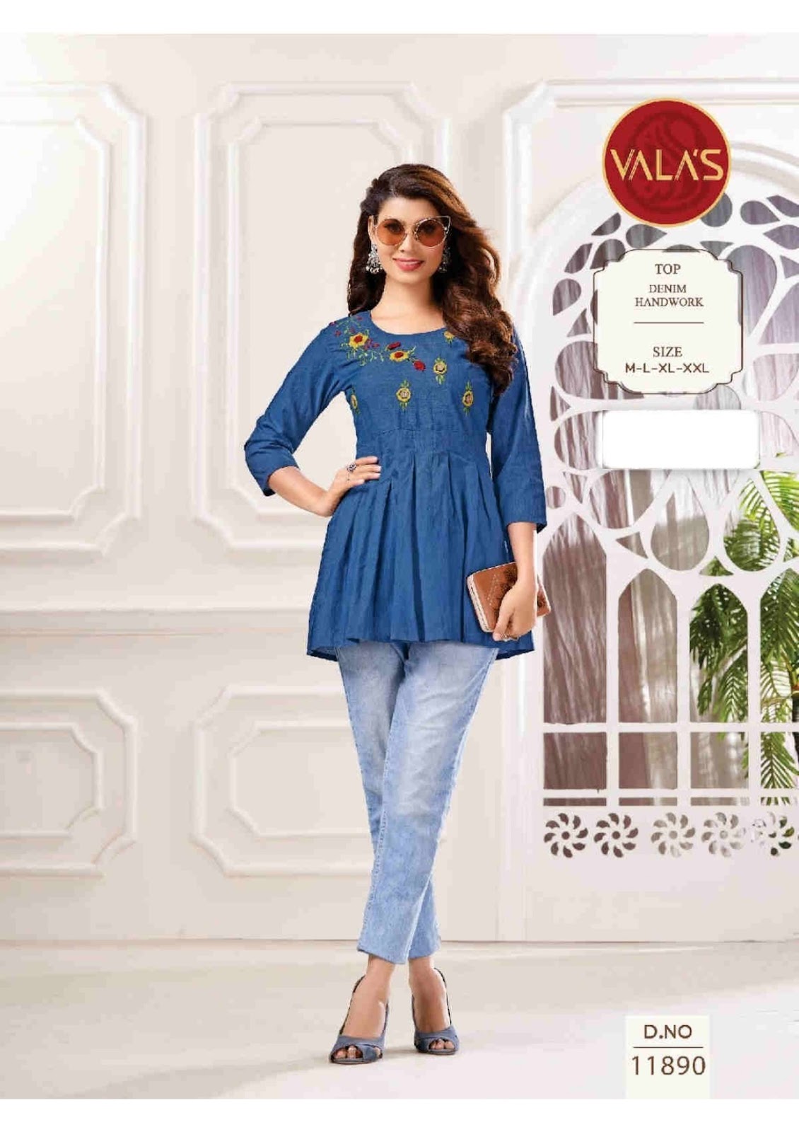 11900-11890 Valas Denim Fancy Tops Exporter India