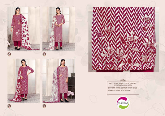 1194 Sarthak Prints Jaam Cotton Pant Style Suits Manufacturer