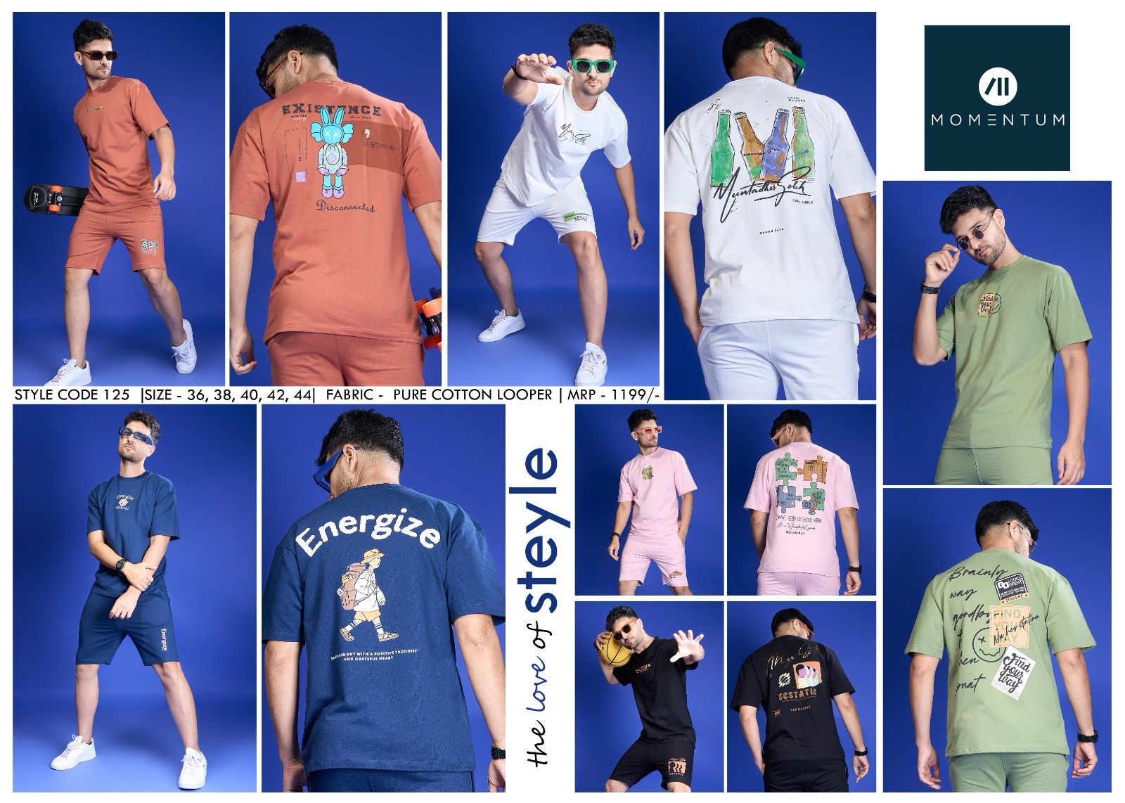 1199 Momentum Cotton Looper Mens Co Ord Set Manufacturer India