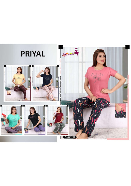 1201 Priyal Saheli Pyjama Night Suits Wholesaler
