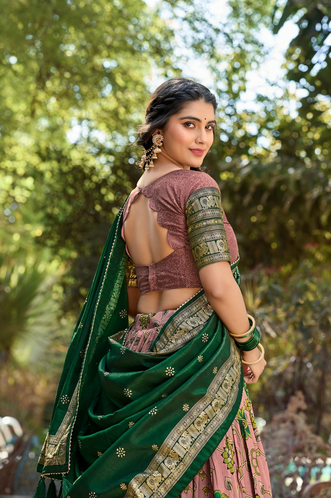 1204-Priyamani Aawiya Tussar Silk Lehenga Choli Exporter India