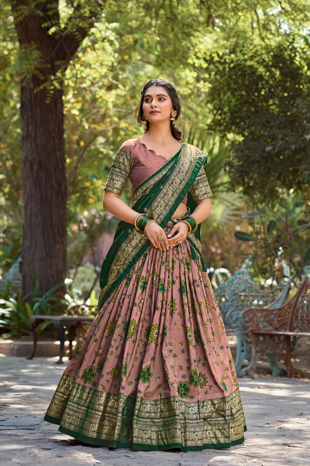 1204-Priyamani Aawiya Tussar Silk Lehenga Choli Exporter India