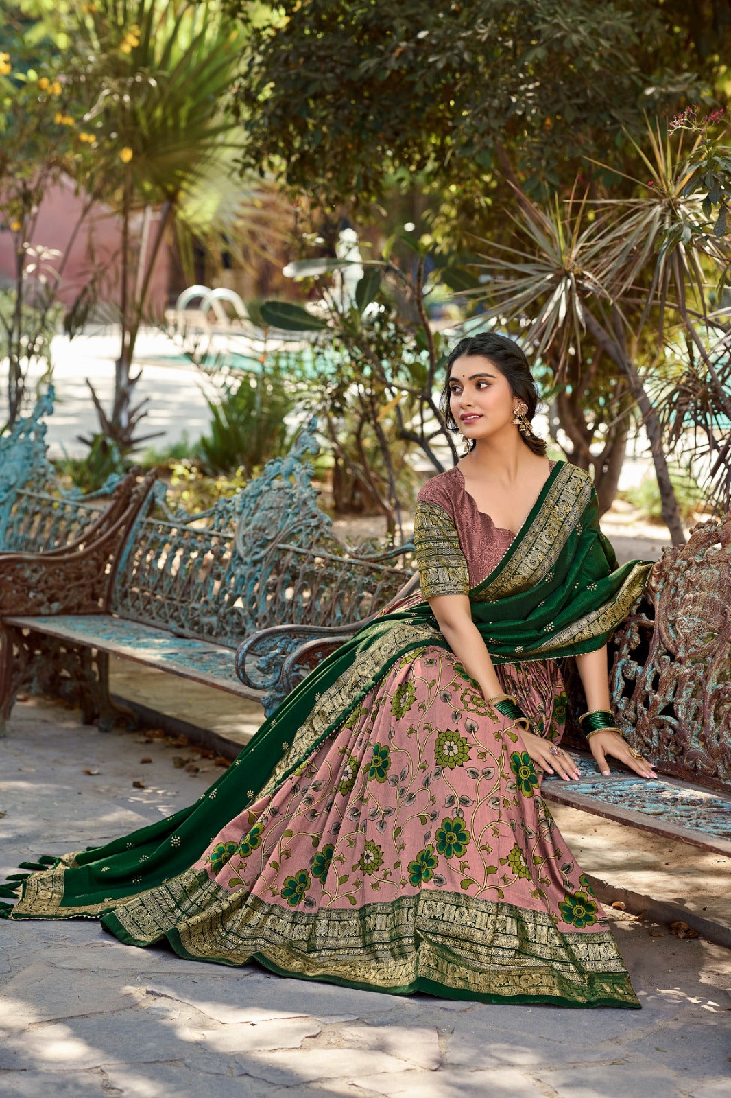 1204-Priyamani Aawiya Tussar Silk Lehenga Choli Exporter India