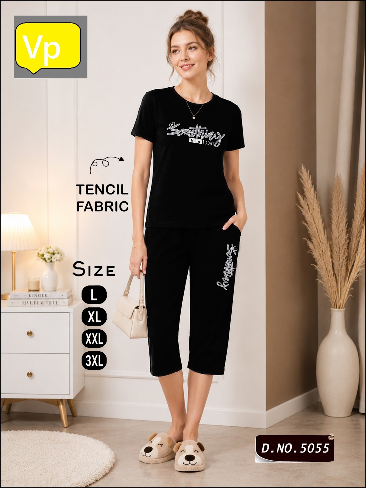 1206 Design 5055 Vp Tencil Capri Night Suits Wholesaler Gujarat