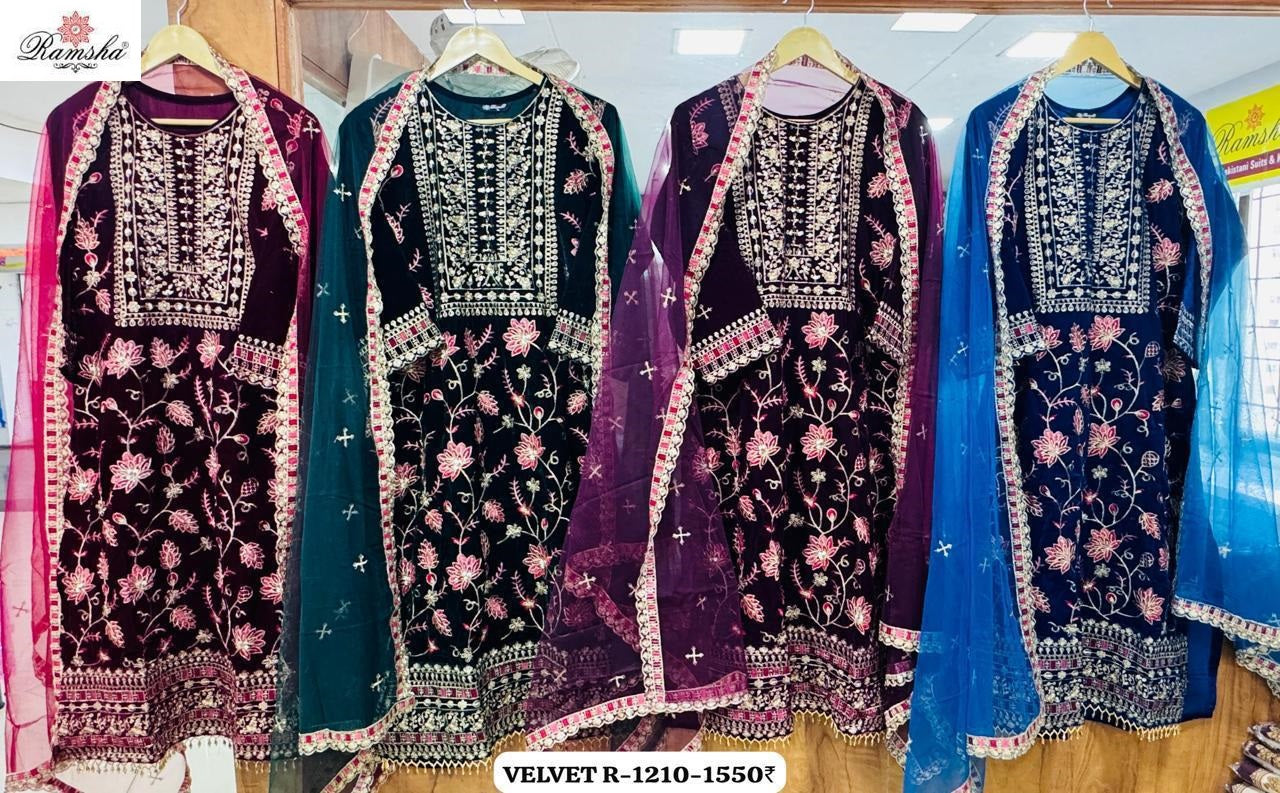 1207 - 1208 - 1209 - 1210 Nx Ramsha Velvet Suits Exporter