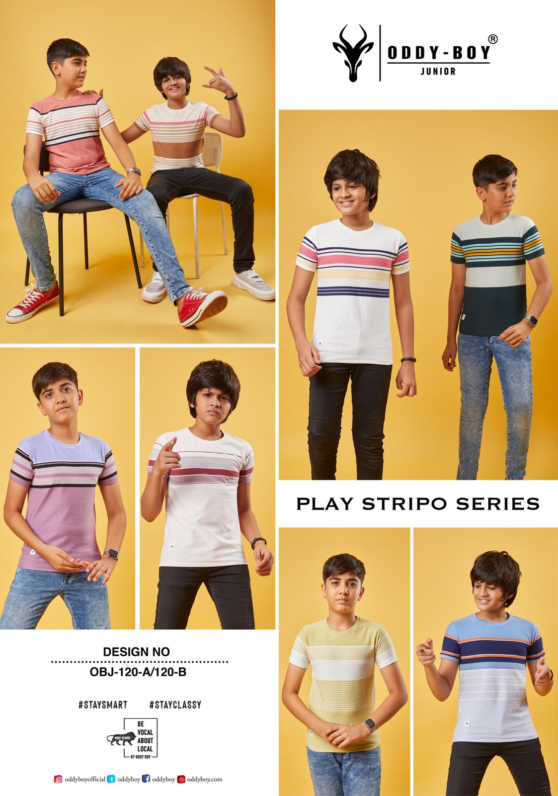 120A/120B Oddy Boy Striper Boys Tshirt Exporter Ahmedabad