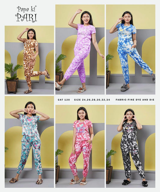 120 Papa Ki Pari Tie Dye Girls Co Ord Set Exporter India