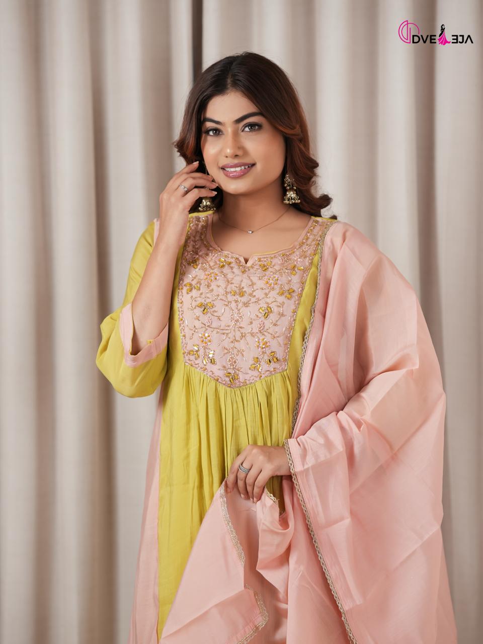 1210 Anamika Series Dveeja Fashion Chanderi Readymade Anarkali Suits Exporter Ahmedabad