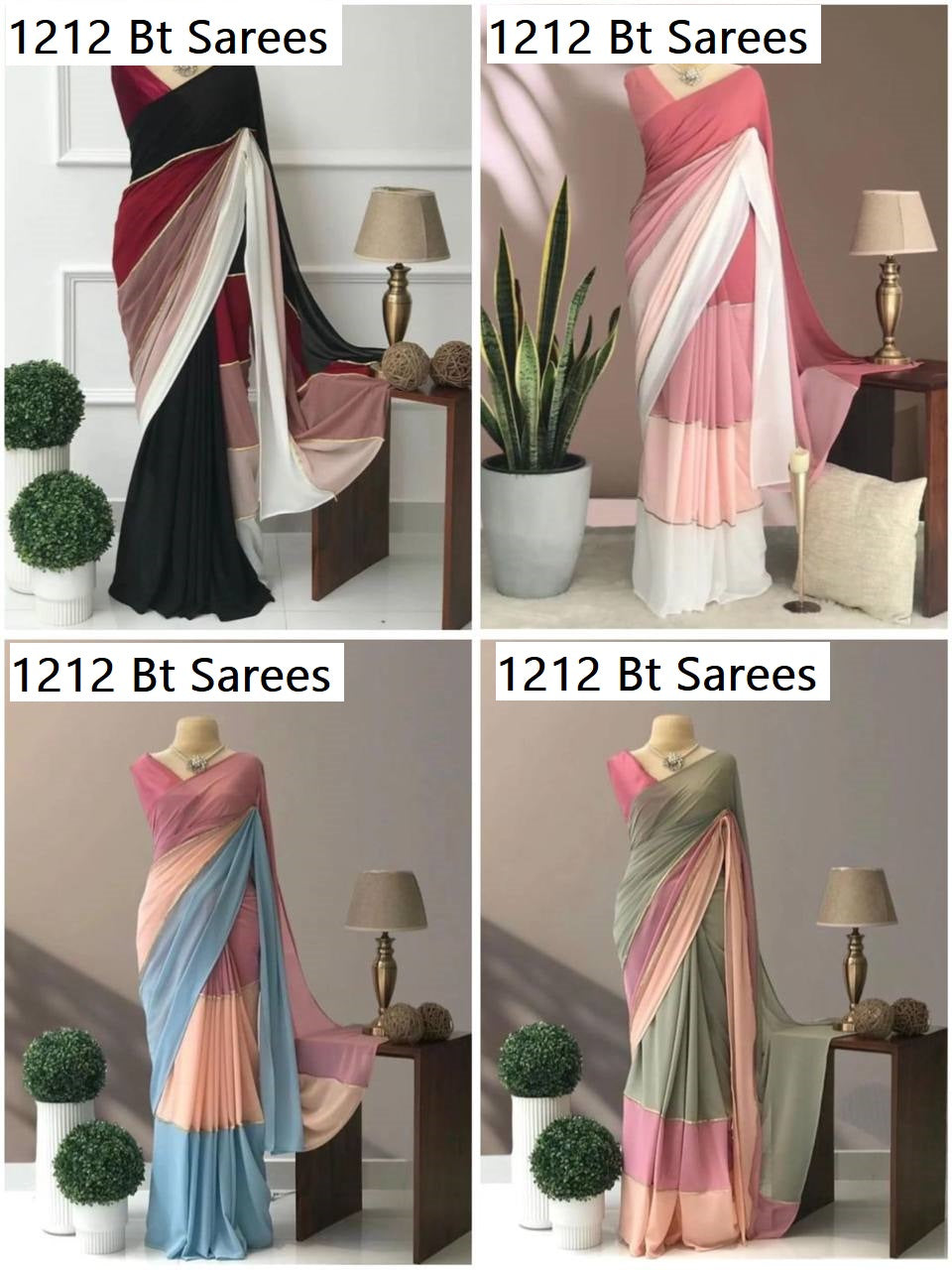 1212 Bt Georgette Sarees Exporter Ahmedabad