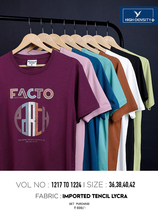 1217-1224 High Density Tencil Lycra Mens Tshirts Supplier Gujarat