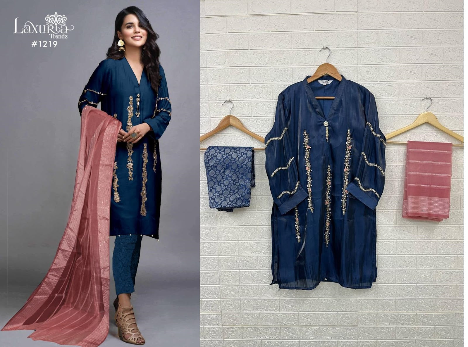 1219-0405 Laxuria Trendz Imported Pakistani Readymade Suits Wholesale