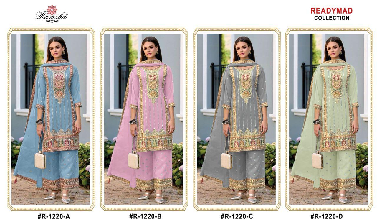 1220 Ramsha Georgette Pakistani Readymade Suits Wholesale