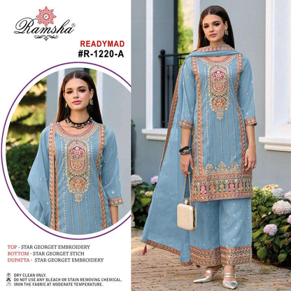 1220 Ramsha Georgette Pakistani Readymade Suits Wholesale
