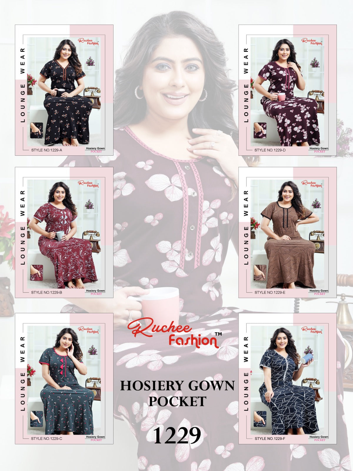 1229 Ruchee Fashion Hosiery Night Gowns Supplier Ahmedabad
