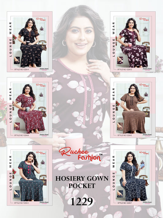 1229 Ruchee Fashion Hosiery Night Gowns Supplier Ahmedabad