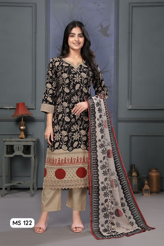 122 Ladyv Cotton Readymade Pant Style Suits Exporter Gujarat