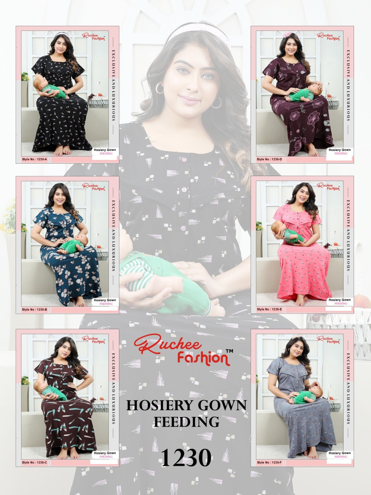 1230 Ruchee Fashion Hosiery Feeding Night Gown Exporter Ahmedabad