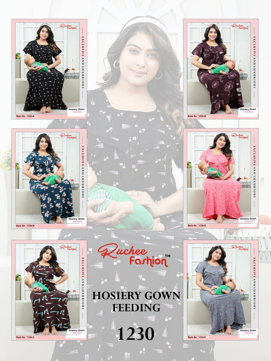 1230 Ruchee Fashion Hosiery Feeding Night Gown Exporter Ahmedabad
