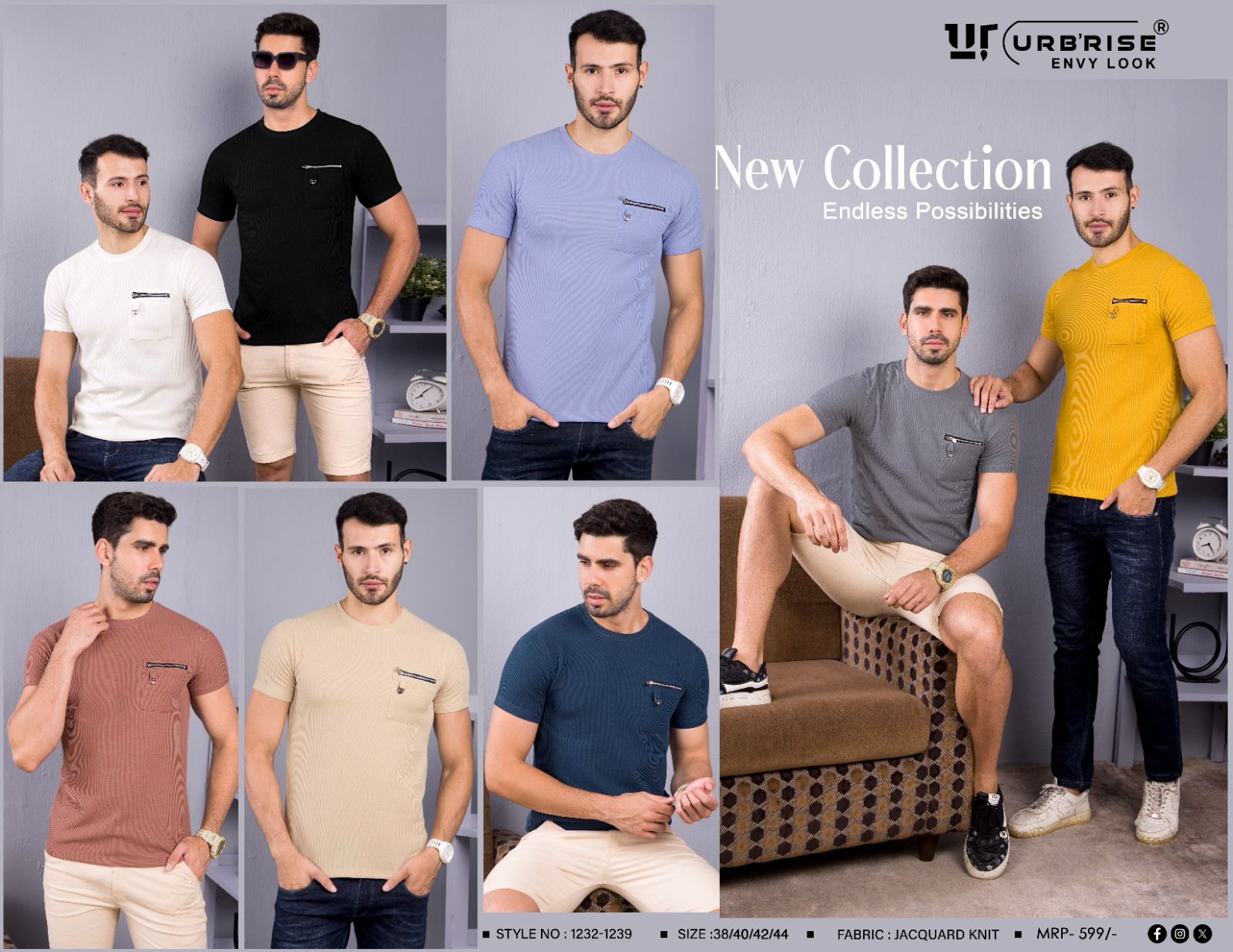 1232-1239 Urbanrise Knit Mens Tshirts Exporter Ahmedabad