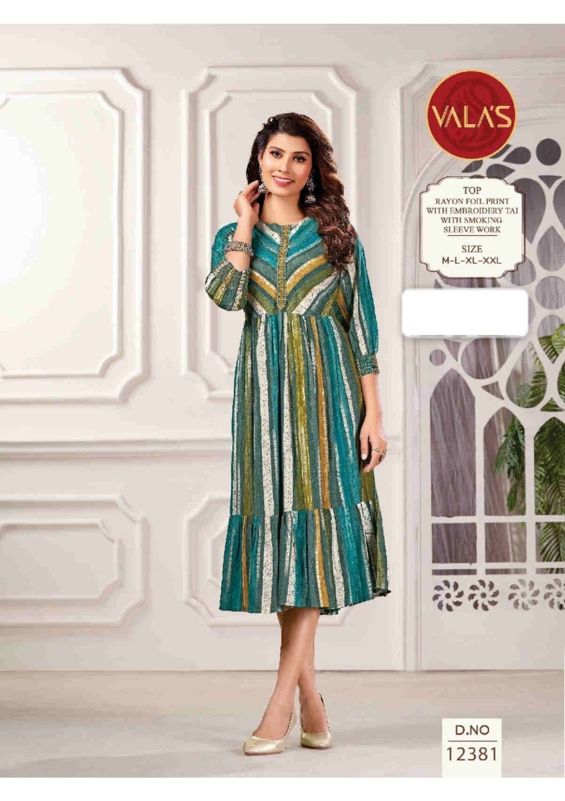 12381-12382 Valas Rayon Anarkali Kurtis Wholesale Rate