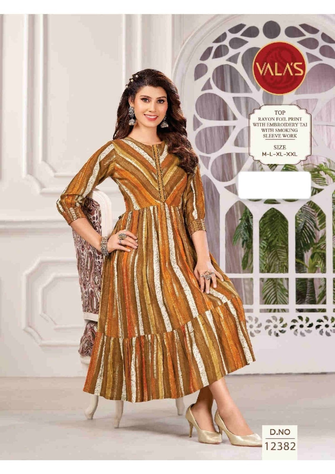 12381-12382 Valas Rayon Anarkali Kurtis Wholesale Rate