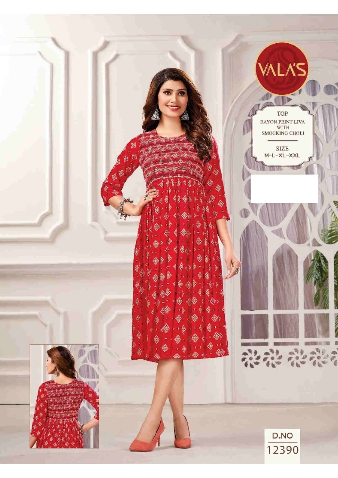 12390 Valas Rayon Anarkali Kurtis Wholesaler Ahmedabad