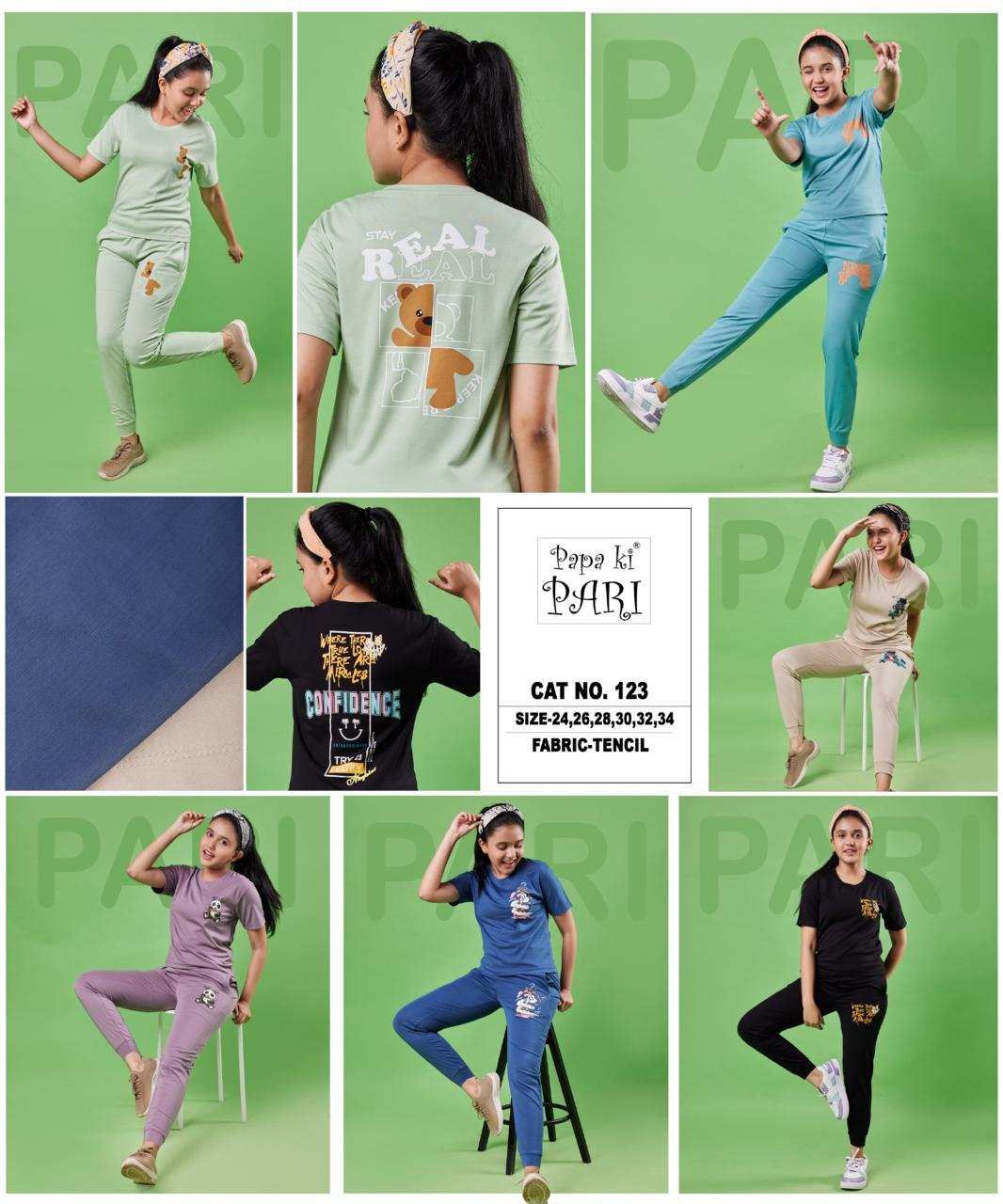 123 Papa Ki Pari Tencil Lycra Girls Co Ord Set Manufacturer Ahmedabad