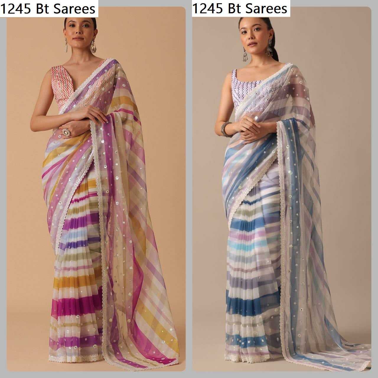 1245 Bt Georgette Sarees Supplier India