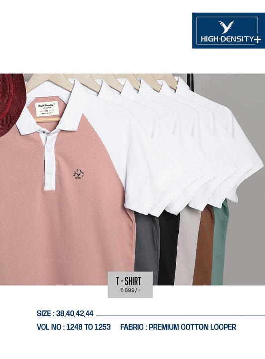 1248-1253 High Density Cotton Looper Mens Tshirts Exporter Gujarat