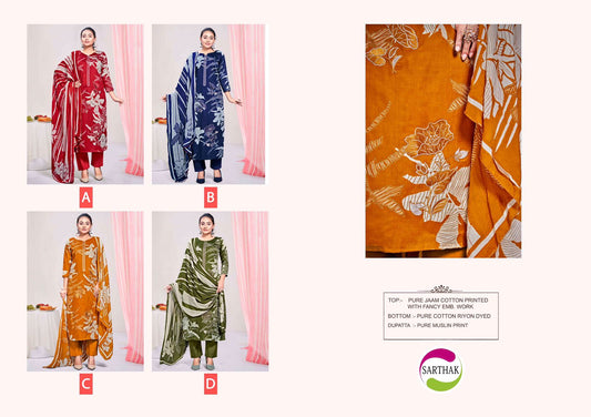 1249 Sarthak Prints Jaam Cotton Pant Style Suits Manufacturer