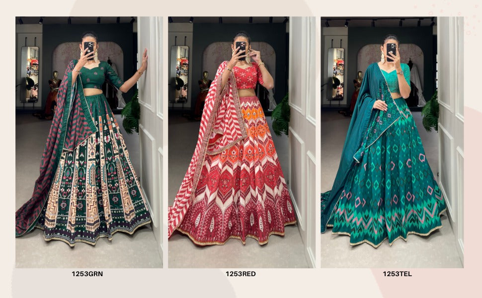 1253 Aawiya Vaishali Silk Lehenga Choli Supplier