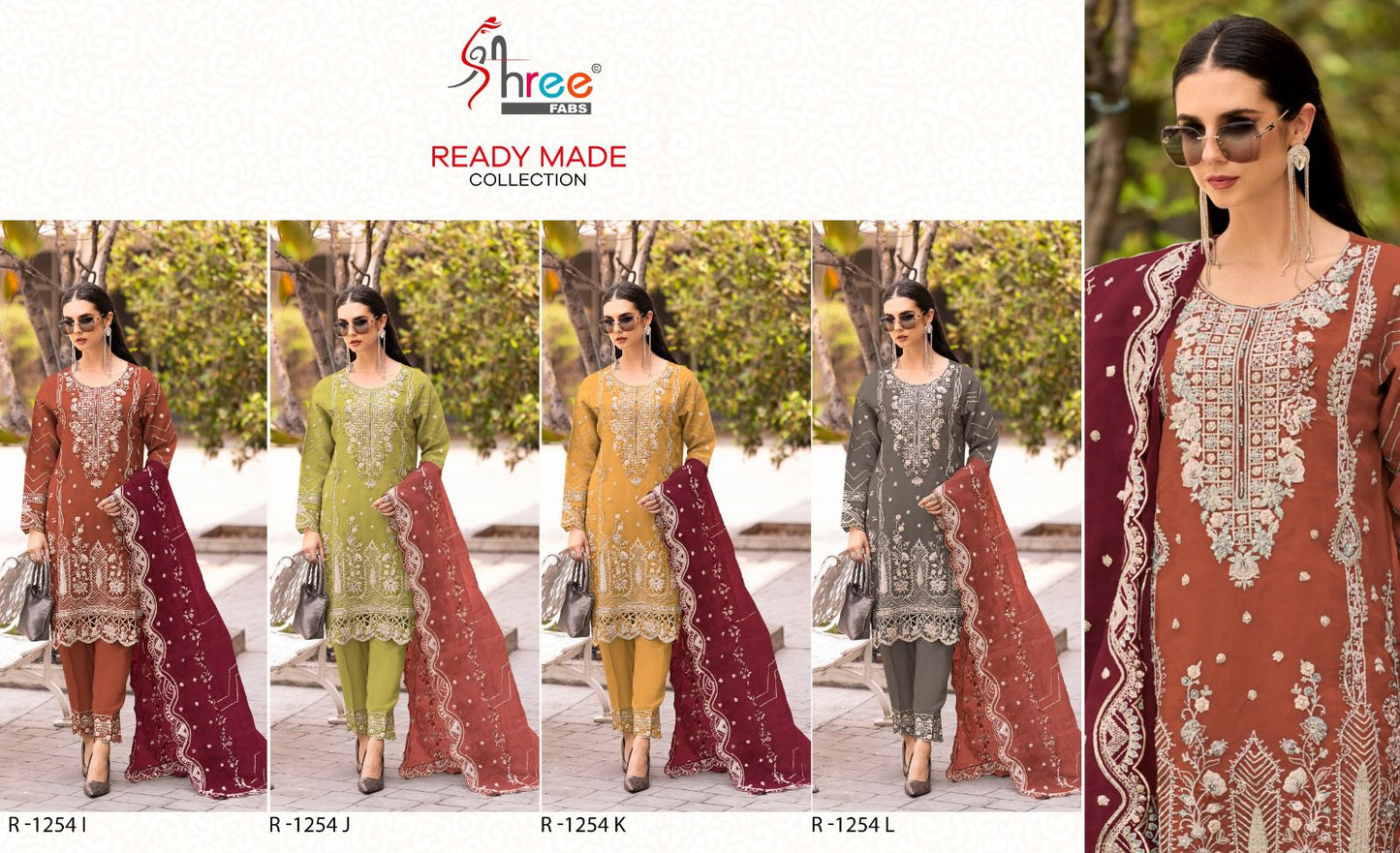 1254 Ijkl Shree Fabs Organza Pakistani Readymade Suits Wholesale Price