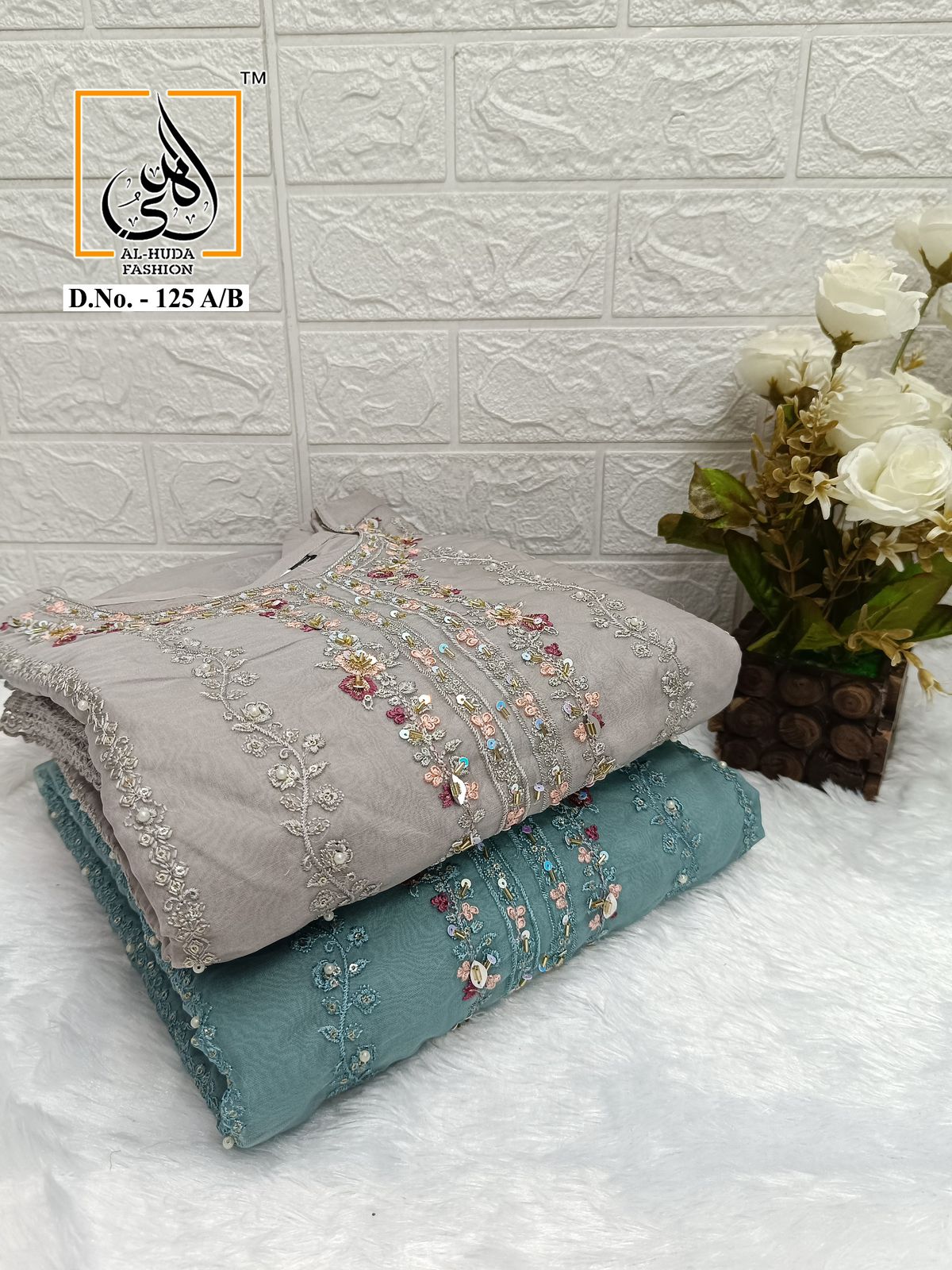 125 Al Huda Fashion Pure Organza Pakistani Readymade Suits Manufacturer India