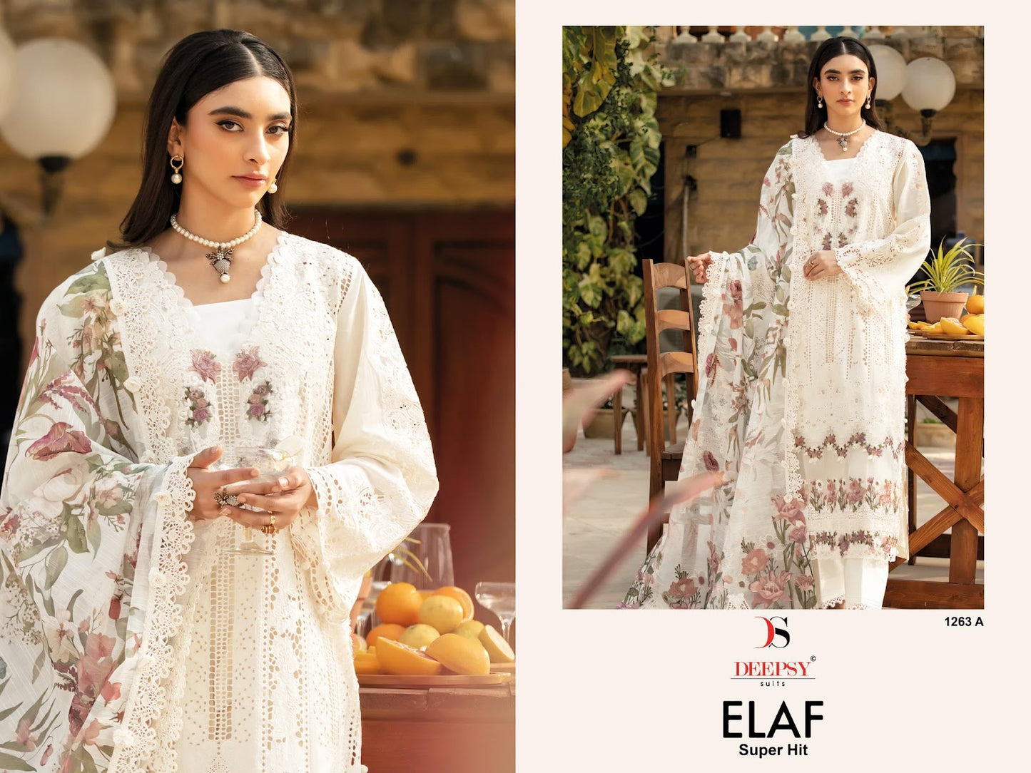 1262-1263 Super Hit Deepsy Cotton Pakistani Patch Work Suits Wholesaler
