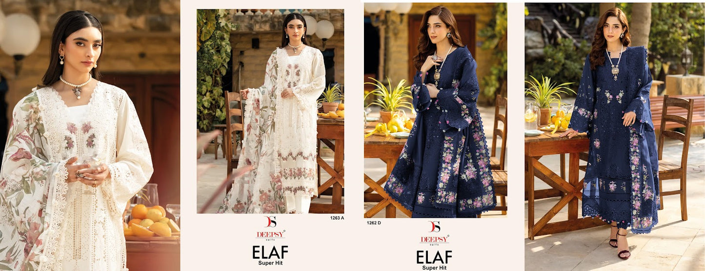 1262-1263 Super Hit Deepsy Cotton Pakistani Patch Work Suits Wholesaler