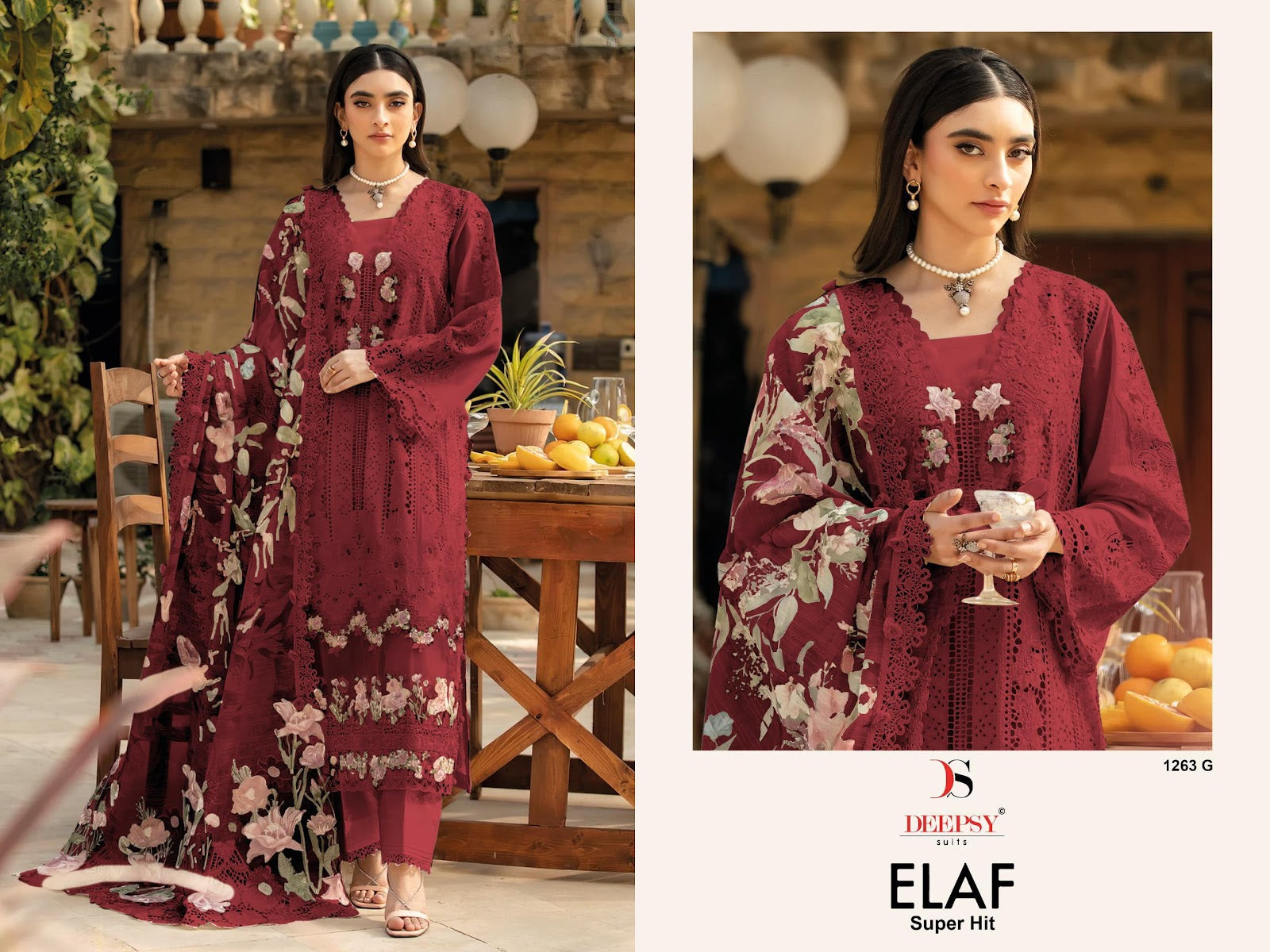 1263 Efgh Elaf Super Hit Deepsy Cotton Pakistani Readymade Suits Wholesaler Gujarat