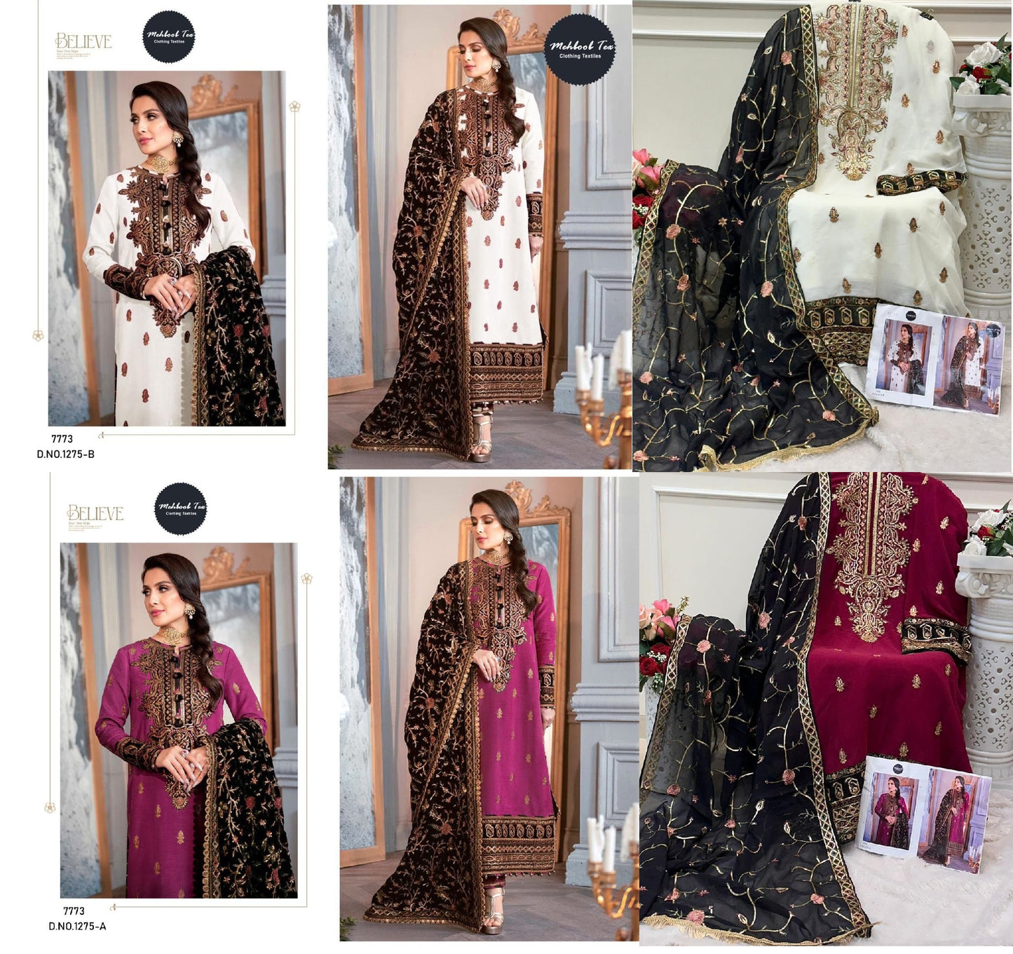 1275 Mehboob Tex Georgette Pakistani Salwar Suits