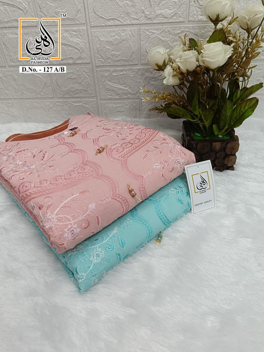 127 Al Huda Fashion Cotton Pakistani Readymade Suits Wholesale Price