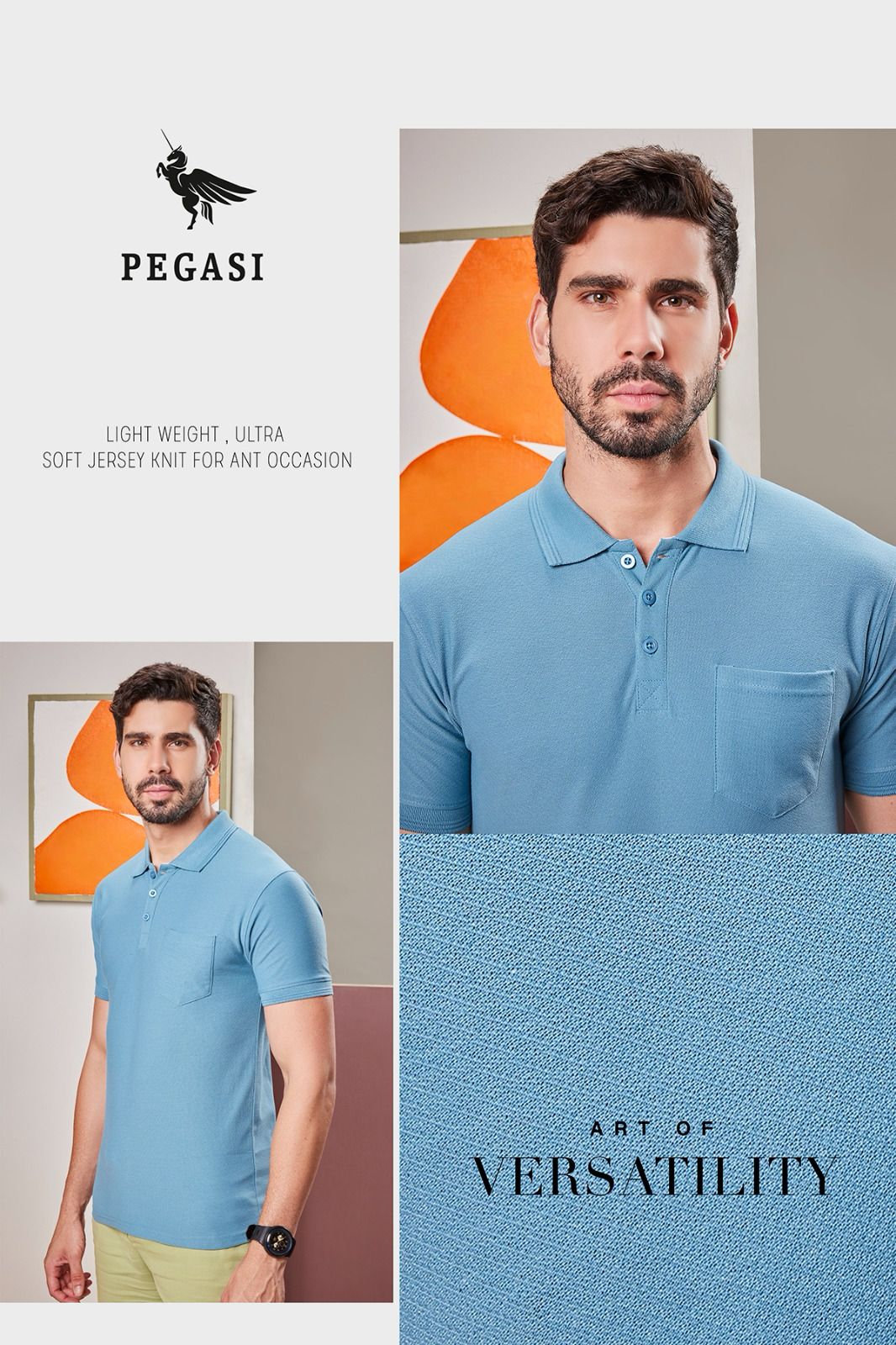 127 Pegasi Jacquard Knit Mens Tshirts Exporter