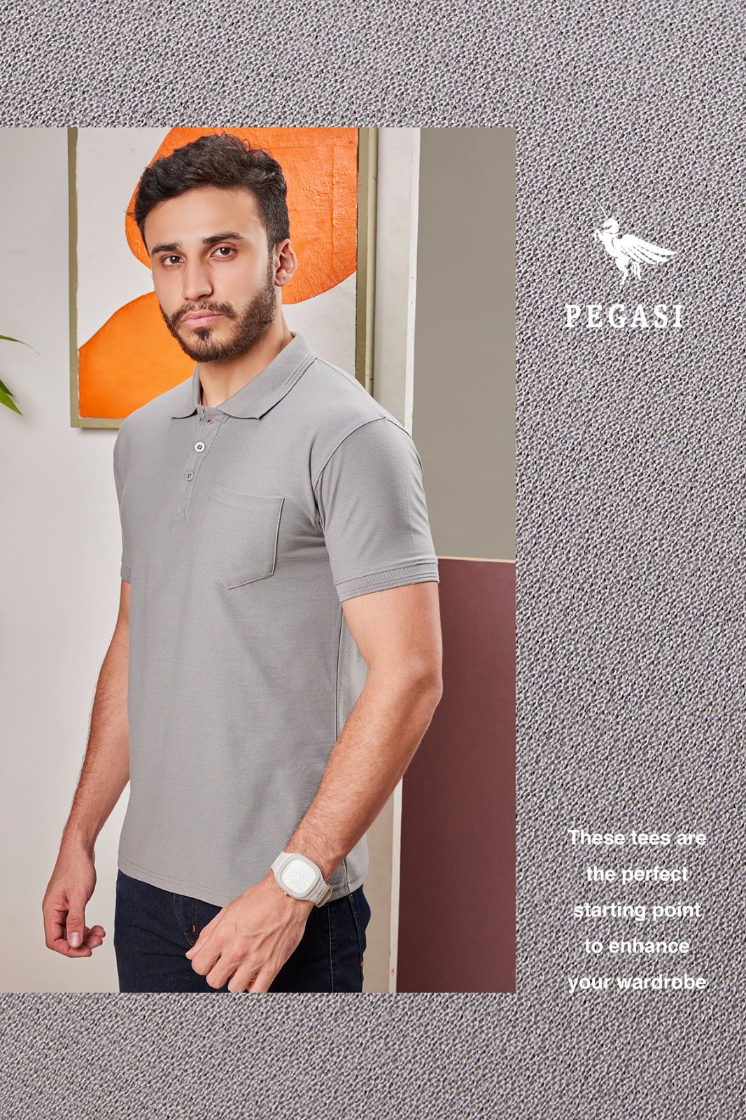 127 Pegasi Jacquard Knit Mens Tshirts Exporter