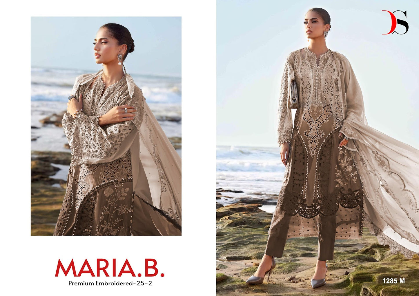 1285 Ijklm Maria B Deepsy Cotton Pakistani Patch Work Suits Supplier India