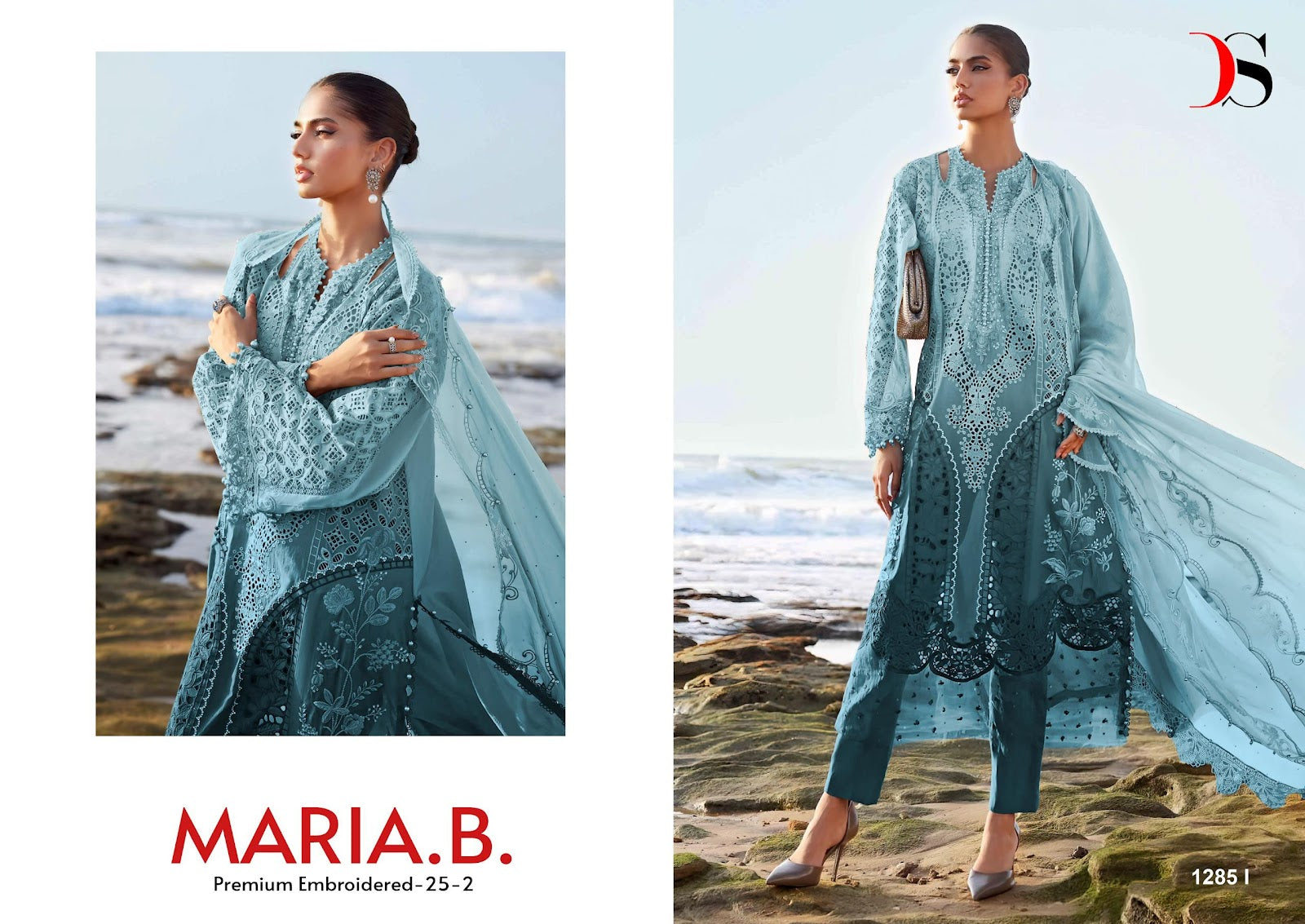1285 Ijklm Maria B Deepsy Cotton Pakistani Patch Work Suits Supplier India