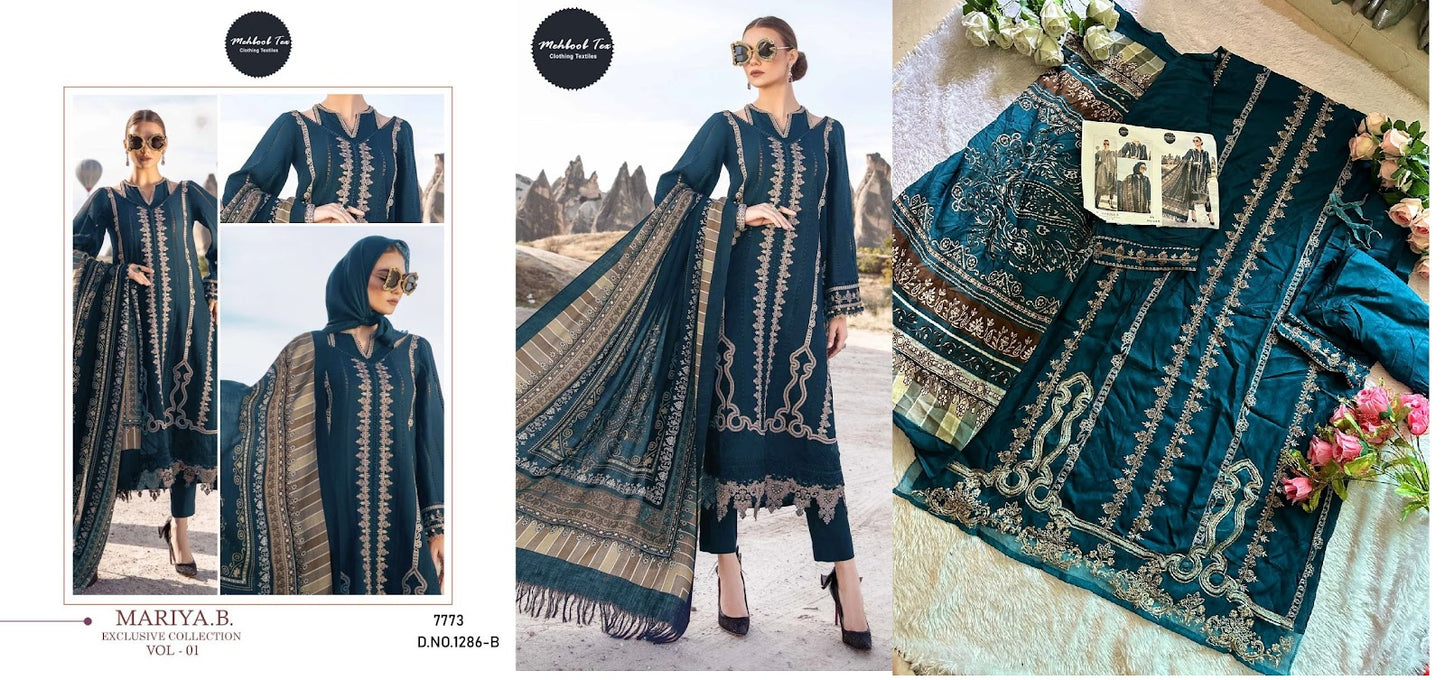 1286 Ab-Mariya B Exclusive Collection Vol 1 Mehboob Tex Rayon Cotton Pakistani Salwar Suits Manufacturer Gujarat