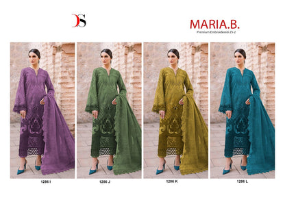 1286 Ijkl Maria B Premium Embroidered 25-2 Deepsy Cotton Pakistani Salwar Suits Manufacturer India