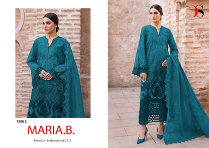 1286 Ijkl Maria B Premium Embroidered 25-2 Deepsy Cotton Pakistani Salwar Suits Manufacturer India