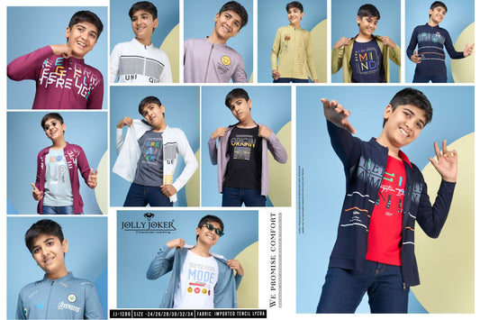 1286 Jolly Joker Tencil Lycra Boys Tshirt Manufacturer Ahmedabad
