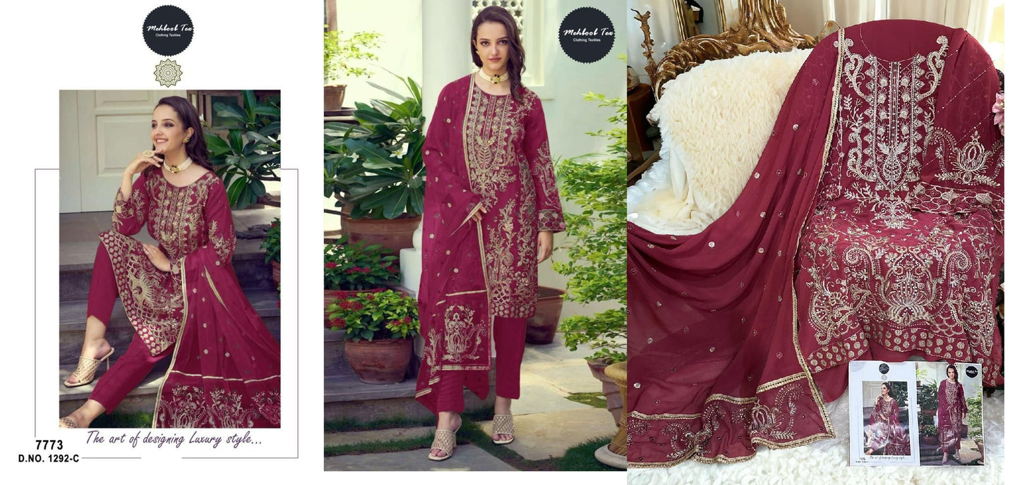 1292 Mehboob Tex Georgette Pakistani Salwar Suits