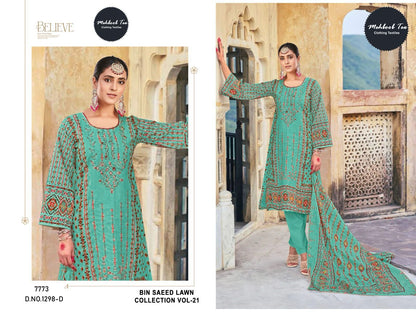 Bin Saeed Lawn Collection Vol 21 1298 Mehboob Tex Cotton Pakistani Salwar Suits Manufacturer India